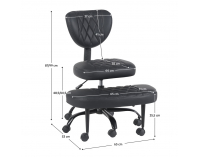 Ergonomická kľakačka na kolieskach Samer - čierna