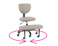 Ergonomická kľakačka na kolieskach Samer - sivohnedá (taupe) / čierna