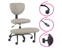 Ergonomická kľakačka na kolieskach Samer - sivohnedá (taupe) / čierna
