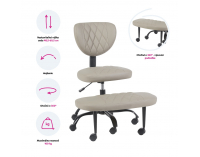 Ergonomická kľakačka na kolieskach Samer - sivohnedá (taupe) / čierna