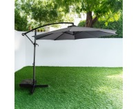 Záhradný slnečník Samio New 300 cm - čierna / sivá