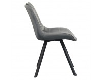 Jedálenská stolička Samira - tmavosivá (Velvet) / čierna