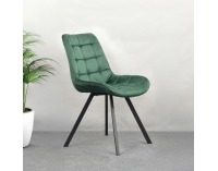 Jedálenská stolička Samira - tmavozelená (Velvet) / čierna