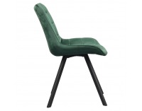 Jedálenská stolička Samira - tmavozelená (Velvet) / čierna