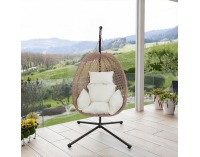 Závesné kreslo Sanan - medená / béžová / krémová