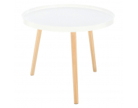 Príručný stolík Sanse Typ 1 - biela / prírodná