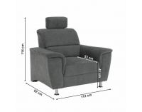 Kreslo Santiago - sivá