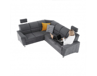 Rohová sedačka s rozkladom a úložným priestorom Santiago L - sivá