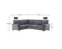 Rohová sedačka s rozkladom a úložným priestorom Santiago L - sivá