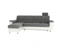 Rohová sedačka s rozkladom Santiago RM L - sivá / biela