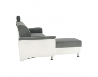 Rohová sedačka s rozkladom Santiago RM L - sivá / biela