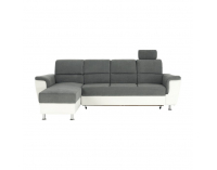 Rohová sedačka s rozkladom Santiago RM L - sivá / biela