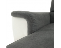 Rohová sedačka s rozkladom Santiago RM L - sivá / biela