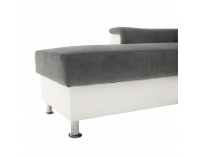 Rohová sedačka s rozkladom Santiago RM L - sivá / biela