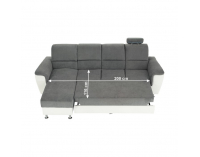 Rohová sedačka s rozkladom Santiago RM L - sivá / biela