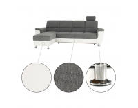 Rohová sedačka s rozkladom Santiago RM L - sivá / biela