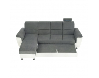 Rohová sedačka s rozkladom Santiago RM L - sivá / biela