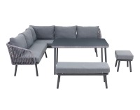 Záhradný nábytok z umelého ratanu Sarabi - sivá