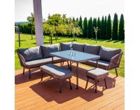 Záhradný nábytok z umelého ratanu Sarabi - sivá