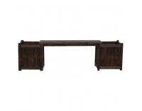 Drevená záhradná lavička s kvetináčmi Sasil - hnedá