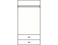 Šatníková skriňa Skrina 2D-2S - craft biely
