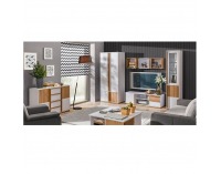 Šatníková skriňa Knox E1 2D - biela / orech select