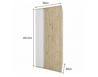 Šatníková skriňa Leira 2D - dub wellington / biela