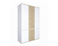 Šatníková skriňa Leira 6D - dub wellington / biela