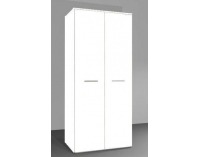 Šatníková skriňa Logo 2D - biela / biely lesk