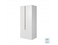 Šatníková skriňa Luis 2D - biely mat / dub jantár