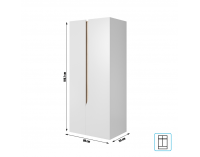 Šatníková skriňa Luis 2D - biely mat / dub jantár