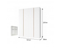 Šatníková skriňa Pietro 4D - biela / dub divoký