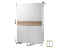 Šatníková skriňa s posuvnými dverami Victor New 1 - biela / dub sonoma