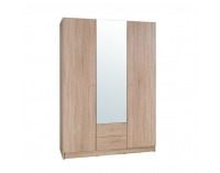 Šatníková skriňa so zrkadlom Mexim 3D - dub sonoma