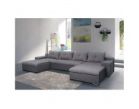 Rohová sedačka U s rozkladom Savona U L/P - svetlosivá / sivá