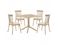 Stohovateľná stolička Sazen New - svetlohnedá