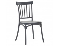 Stohovateľná stolička Sazen New - tmavosivá