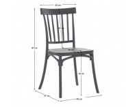 Stohovateľná stolička Sazen New - tmavosivá