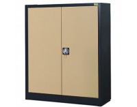 Kovová kancelárska skriňa s vystuženými dverami SB 1000 3P - antracit / béžová