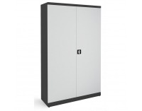 Kovová kancelárska skriňa s dvojkrídlovými dverami SB 1200 - grafit / svetlosivá