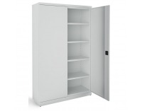 Kovová kancelárska skriňa s dvojkrídlovými dverami SB 1200 - svetlosivá