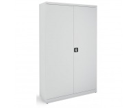 Kovová kancelárska skriňa s dvojkrídlovými dverami SB 1200 - svetlosivá