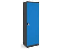 Kovová kancelárska skriňa s nastaviteľnými policami SB600 - grafit / modrá