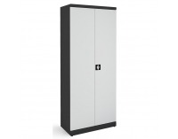 Kovová kancelárska skriňa s dvojkrídlovými dverami SB 800 - grafit / svetlosivá