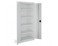 Kovová kancelárska skriňa s dvojkrídlovými dverami SB 800 - svetlosivá