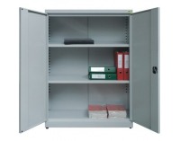 Nízka kancelárska skriňa s nastaviteľnými policami SBN1000 - svetlosivá