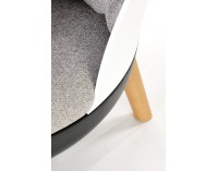 Dizajnové kreslo Scandi - sivá / biela / čierna / prírodná