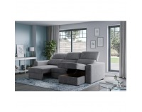 Rohová sedačka s rozkladom a úložným priestorom Scar Roh P - sivá
