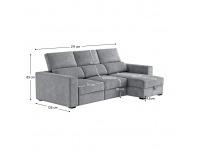 Rohová sedačka s rozkladom a úložným priestorom Scar Roh P - sivá
