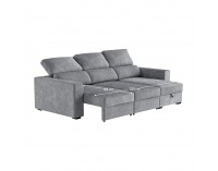 Rohová sedačka s rozkladom a úložným priestorom Scar Roh P - sivá